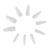 FALSE NAILS 500 PCS Lång kista Fake Full Cover Natural Ballerina Nail Abs Tips 10 Storlekar med fodral (White)