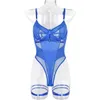 Sexy Underwear Funny Bodysuit 2023 Hot Sale Girl Mesh Buckle Splice Strap Leg Ring 230801