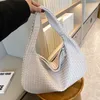 Evening Bag's Woven Bag 2023 Trend High Quality Leather Shopper Tote Luxury Handbag White Grey Black Blue Brown Khaki Female 230731