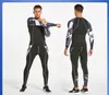 Sports Fitness Set Tights Men's Long Sleeve Fitness T-shirt Quick Drying Super Elastic PRO Set