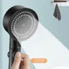 Bathroom Shower Heads Intelligent LED Shower Head Temperature Digital Display High Pressure 5 Modes Turbocharged Rainfall Shower Bathroom Acessories 230731