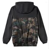 Jaquetas masculinas primavera outono homens manga longa camuflagem militar casacos com capuz casual zíper masculino blusão roupas de marca