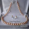 Oryginalny naturalny 18 '' South Sea 8-9 mm Pink Pearls Naszyjnik 252H