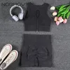 Yoga Outfit NORMOV Zipper Sets Nahtlose 12 PCS Sport Anzüge 2023 Sommer Gym Set Frauen Waschen Fitness Lauf Bh Hohe taille Shorts 230801
