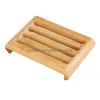 Soap Dishes Natural Bamboo Boxs Tray Holder Bathroom Rack Plate Box Container Drop Delivery Home Garden Bath Accessories Dh5X4