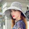 Breda Brim Hats X4024 Ladies Bowknot virkning Sun Hat Beach Women Summer Cap Fascinators Millinery