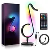 Lâmpadas de mesa 5V Night Light Alumínio Ferro Controle Remoto Carregamento Symphony Nota Musical Lâmpada Car Desktop Decoração LED Ambiente