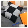 Coussin / Oreiller Décoratif Style Nordique Modèle Chambre Pause Déjeuner Canapé Coussins Voiture Taille Dos Coussin Laine Tricoté Taie D'oreiller Automne Dr Dhkrj