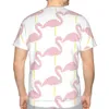 Herr t -skjortor flamingo rosa 3d tryckt skjorta för man unisex polyester lösa fitness toppar hip hop beach manlig tees