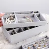 Smyckesboxar s mode bärbara sammet ring display arrangör lådbricka hållare örhänge lagring case showcase 230801