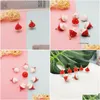 Charmes 10 Pcs/Lot 3D Petit Champignon Rouge Résine Pendentifs Légumes Dangle Pour Diy Boucles D'oreilles Porte-clés Fabrication De Bijoux Accessoires Cadeau Dro Dhk85