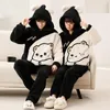 Vêtements de nuit pour femmes Couples Pyjamas Ensembles Femmes Hommes Hiver Épaissir Pyjamas Dessin Animé Ours Amoureux Coréens Homewear Doux Chaud Pijama Hoodies