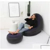 Garden Sets Lazy Sofa Inflatable Folding Recliner Outdoor Bed With Pedal Comfortable Flocking Single Chair Pile Coating310O5770567 Dro Dhbda