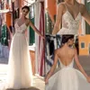 2019 Nieuwe Sexy Gali Karten Tuin Strand Trouwjurken Mouwloze Spaghettibandjes Robe De Soiree Backless Lange Boho Brdial Gowns262b