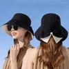 Szerokie brzegowe czapki modne czapki rybaków bownot dla kobiet lato UV Ochrona Sun Hat Outdoor Female Beach Cap Busder Panama