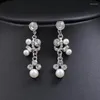 Sacchetti per gioielli Abito da sposa Collana di perle personalizzata Set di orecchini Moda femminile Forma di gocciolina in lega di temperamento