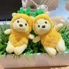 Konijn mascotte ananas beer pluche hanger pop groothandel paar pop sleutelhanger knuffel