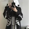 Men's Hoodies Sweatshirts Funny Skull Zipper Long Sleeved Style Print Hooded Womens Large Size Loose Wild Hoodies Plus Velvet Thick Sweater Women Jacket T230731