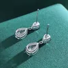 Stud Wong Rain Argento sterling 925 7 * 10 MM Taglio a pera Creato Pietra preziosa Anniversario Orecchini pendenti semplici Borchie Fine Jewelry 230731