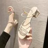 Sandaler 2023 Summer Fashion Crystal High Heels Women Open Ted Wedding Bridal Party Shoes For Zapatos de Mujer