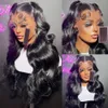 40 Inch Body Wave Transparent Lace Front Human Hair Wigs Brazilian Black Color 250 density HD 13x4 Lace Frontal Wig For Women