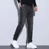 Herr jeans 2023 denim byxor smala rak vårens höst casual liten ben enkelt