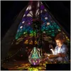 Andra evenemangsfestartiklar Bohemian Light Polar Star Large Floor Style Christmas Home Decoration Gift Fairy Wood Crafts Lamp för DHNQB