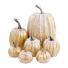 Autres Fournitures De Fête D'événement 7pcs Moule De Citrouille Artificielle Blanc Jaune Halloween Thanksgiving Automne Récolte Accessoires De Citrouille Pour La Maison Halloween Décoration 230731