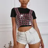 Other Fashion Accessories Fashion Body Chain Jewelry Girls Red Rose Chain Mail Flower Harness Top Women Daisy Chainmail Top 230731