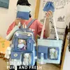 Backpacks 5pcs Sets Childrens School Backpack Kawaii Womens Bagpack Bookbag Laptop Bag For Teens Girls Mochilas Students Sac 230731