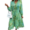 Fashion Womens Style Print Loose Long Sleeve Dress