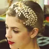 Pinzas para el cabello Estilo de hoja Corona de boda Tiara nupcial Vintage Aro de novia Accesorios dorados Joyería de mujer Diadema