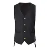 Heren Vesten Middeleeuws Mouwloos Vest Mannen Cosplay Kostuum Retro Punk Lace Up Top Archer Decor Vest Stage Performance