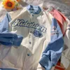 Männer Jacken Japanische Vintage Varsity Jacke Männer Frauen Patchwork Brief Beflockung Streetwear Lose Beiläufige Baseball Frühling 2023