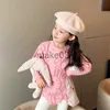 Kardigan Kids Cute Rabbit Knit Sweters dla dziewcząt Nieregularny O SWOROWANIE SWOROWANIA SWOJE SWOROWANIE MAŁEK SWEATERY DŁUGO SWARY 6 8 J230801