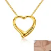 Hänge halsband mode ihåliga älskar kvinnor gyllene halsband rostfritt stål hjärtformade engelska kvinnliga bröllop smycken