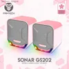 Portabla högtalare Fantech Sonar GS202 RGB Pink Computer Speaker 3,5 mm Plug Stereo Surround Cable Speaker Lämplig för Desktop PC Laptop TV Box Gaming Machine Z230801