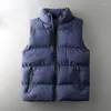 Hommes gilets 2023 haute qualité marque manteaux gilet automne et hiver décontracté confortable sans manches couleur unie épaissi coton vestes Y19