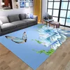 Carpets 3D Printing Butterfly Carpets for Children Playground Area Rugs for Child Room Play Tent Floor Mats Kids Bedroom Flannel Rugs R230731