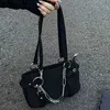 Umhängetaschen Xiuya Gothic Damenhandtasche Trendyol Motorradfahrer Neue schwarze Unterwäsche Umhängetasche Solide Straße Frauen Bolso Mujerstylishhandbagsstore