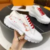 2023 Ny Canvas Calfskin Casual Shoes Fashion Womens Sneakers Designer Förtjockad gummi yttersula Runner Training Shoes Mower Mångsidig storlek35-41