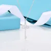 T series diamond pendant necklace high-quality women's collarbone chain popular love key fashionable party designer jewelry gift