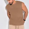 Camisetas masculinas sem mangas para verão camisola colete esportivo europeu e americano justo ajuste masculino