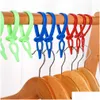 Hangers Racks 10Pcs Mti-Purpose Clothes Hanger Windproof Buckles Fixing Hooks Non-Slip Drying Rack Household Laundry Plastic Drop Dhwi4