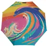 Umbrellas Dolphin 8 Ribs Auto Umbrella Neo Fauvism Minimal Portable UV Protection Black Coat For Male Female