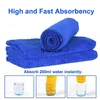 Toalha de limpeza de microfibra para lavagem de carro azul, pano macio, bainhas e detalhes 30CMX30CM209u