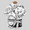 Camicie casual da uomo Camicette con stampa Miya Atsumu Uomo Haikyuu Art Camicia da spiaggia oversize a maniche corte grafica hawaiana Idea regalo