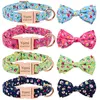 Dog Collars Bow Tie Collar Personalized Nylon With Name Custom Soft Print Knot Pet For Small Medium Large Dogs