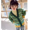 Cardigan Spring Autumn Girls Boys Green Sweater Children Clothing Knitting Baby Cardigan Children Cloths Children's Disual Coats J230801