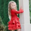 Кардиган теплое платье для свитера девушки вязаные платья с длинным рукавом цветочное кружевное платье Дети Дети вязаная одежда детская одежда хлопок J230801